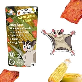 30g Chicken & Sweetcorn Sugar Glider Treat | High-Protein Snack | Antioxidant-Rich | Crunchy & Healthy | Wholesome | Training | Easy to Digest,All Life Stages