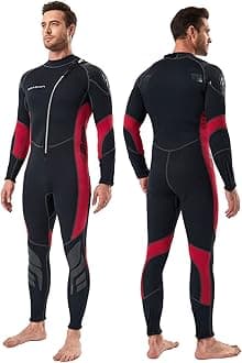 Seaskin Wetsuit Men Women 3mm Neoprene Full Body Diving Suits Front Zip Long Sleeve Wetsuit for Diving Snorkeling Surfing Swimming