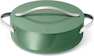 Caraway Rondeau - 6 Qt Non-Stick Cookware Pan with Lid - Free From Forever Chemicals - Perfect for Searing, Braising, & Roasting - Sage