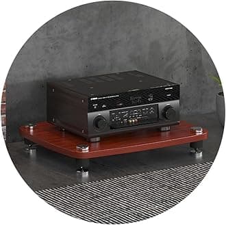 1/2/3/4-layer HIFI Audio Cabinet HIFI Stand Record Player MDF Stand Audio Rack With Shock-absorbing Feet Power Amplifier Shelf Equipment Cabinet (Color : Brown, Size : 60 * 48 * 10cm(1Tier))