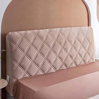 Headboard Covers Slipcover, Stretch Bed Headboard Covers, Small Square Jacquard Dustproof Protector Cover for Upholstered Headboard (Milk White, Queen Headboard Length ( Color : #51 , Size : 120cm/47i