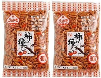 Japanese Traditional Rice Crackers : Nori Maki Arare/ Kaki No Tane 2packs (Kaki No Tane Hot)