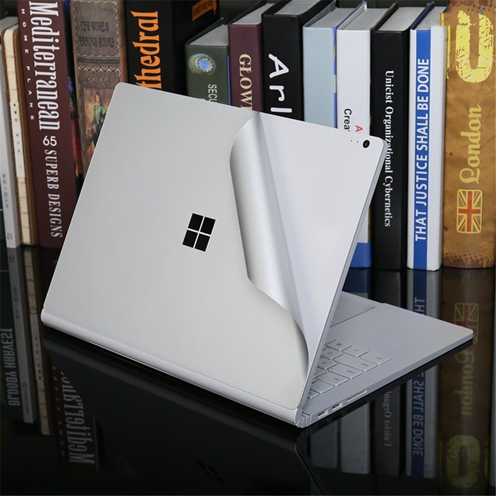 Microsoft Surface Book 2 Skin Sticker Decal Protector,Decorative Protector (Version de Configuration Standard i5) (Silver)