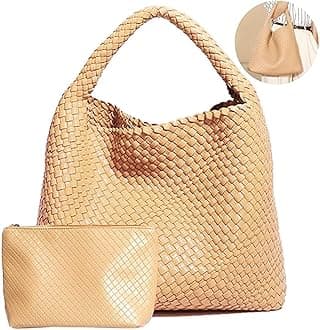 Geelyda Woven Tote Bag for Women with Purse, Fashion Shoulder Hobo Underarm Bags, Large Woven Handmade Work Commuter Day Bags