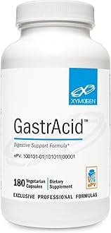 XYMOGEN GastrAcid - Supports Digestive Health - Acid Balance Formula With Betaine HCl & Gentian Root - Vegetarian, Non-GMO & Gluten Free - 180 Capsules