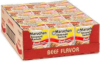 Maruchan Instant Lunch Ramen Noodles, Beef Flavor – Japanese-Style Instant Noodle Soup, Easy Meal Ready in 3 Minutes – 2.25 Oz. (12 Pack)