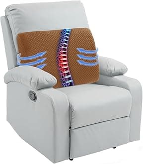 HOMBYS Lumbar Support Pillow for Recliner Chair, Memory Foam Back Support Cushion for Elderly,Extra Large Lumbar Support Pillow with Extension Straps, Thick Backrest for Home Reading,20x14x5 in