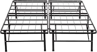 FDW Bed Frame Foldable Heavy Duty Mattress Metal Platform Slat No Box Spring Needed Easy Assembly Noise-Free Black (Full)