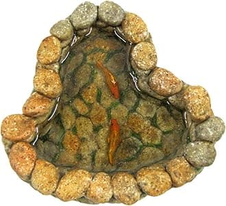 LLC Treasure Gurus Miniature Fairy Garden Stone Rock Koi Fish Pond Landscape Ornament Dollhouse Outdoor Decor