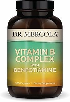 Vitamin B Complex with Benfotiamine - Supports Cellular, Brain & Immune Health - Non-GMO, Gluten-Free & Soy-Free - 180 Capsules (90 Servings)