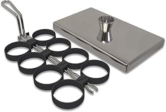 – Rattleware Stainless Steel Egg Rings for Frying Eggs Commercial-Grade (8 Rings) – Round Egg Cooker Ring with Heat-Resistant Handle – Durable Egg Mold for Breakfast Sandwiches and Cooking Prep