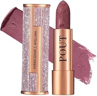 MyGlamm POUT by Karan Johar Intense Matte Plumping Lipstick - Sensational Pout (Deep Mauve Shade) | Highly Pigmented, Long Lasting, Lightweight, Creamy Matte Lipstick For Lip Makeup (4g)