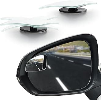 LivTee Blind Spot Car Mirror，Asymmetric Fan Shaped HD Glass Frameless Convex Rear View Mirror with wide angle Adjustable Stick for Cars SUV and Trucks, Pack of 2
