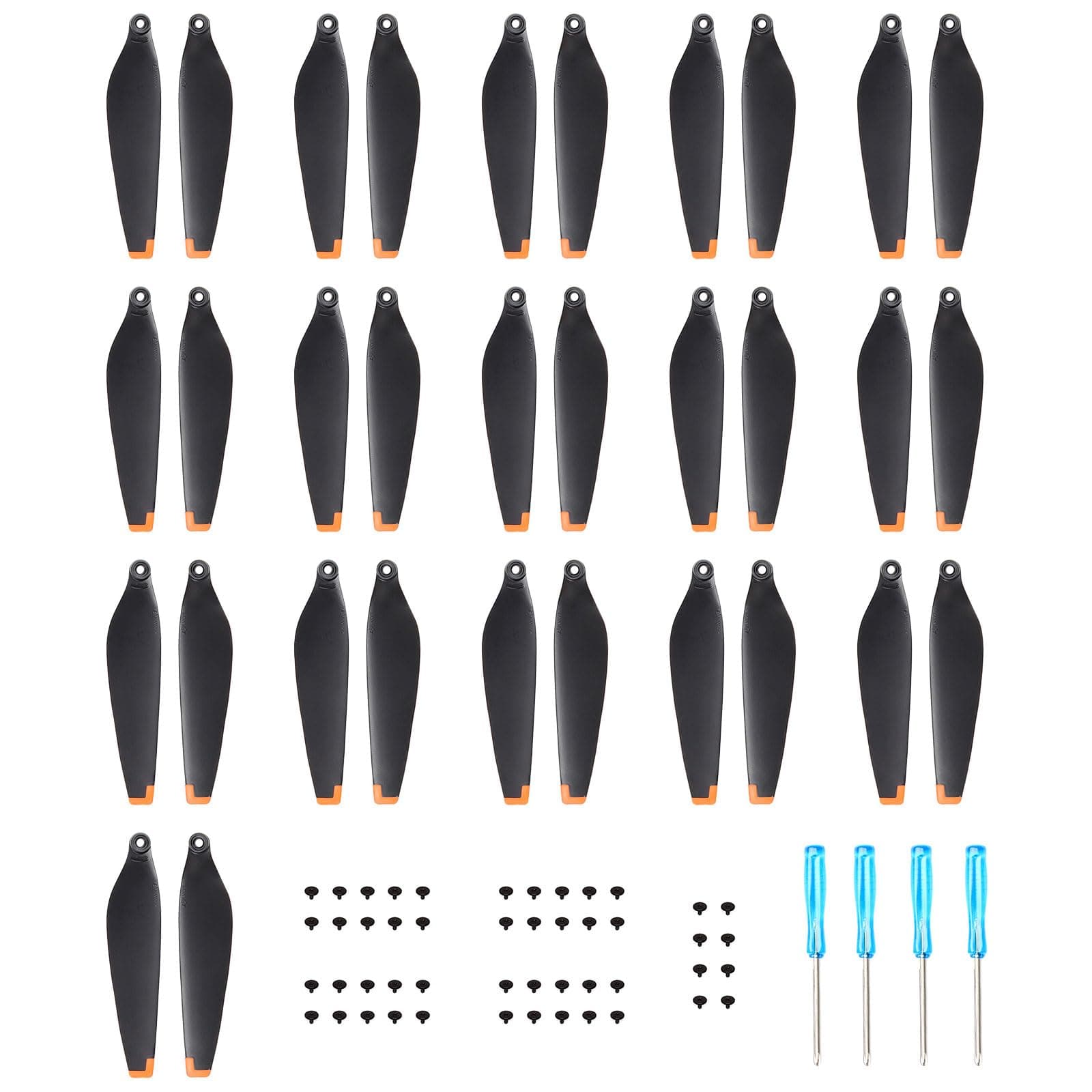 32Pcs Propellers for DJI Mini 3 Pro/Mini 4 Pro Drone Accessories Replacement Prop Blades Low Noise Exclusive Screws & Screwdrivers Orange Tips