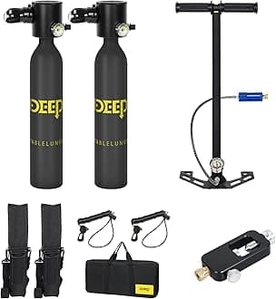 Scuba Tank Diving, 0.5L Capacity Mini Scuba Tank,Dive Portable Lungs for 7-10 Minutes Underwater Breathing, Diving Lung Tank Suitable for Emergency Rescue, Underwater Exploration