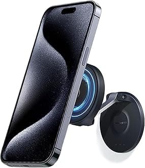 Baseus MagPro Series Car Phone Holder, 180° Adjustable & Foldable Magnetic Phone Holder, Multi-Purpose Phone Mount for Car, Wall, Table Compatible with iPhone 15 Pro Max, Samsung S24 Ultra etc (Black)