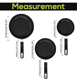 Utopia Kitchen Nonstick Frying Pan Set 3 Piece Induction Bottom8 Inches 9.5 Inches and 11 Inches