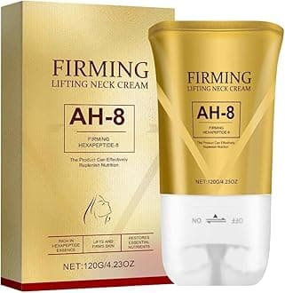 Ah-8 Firming Neck Cream with Roller, Tighten, Lift & Reduce Wrinkles. Features Double Roller Massage to Smooth Fine Lines & Double Chin. Firms Sagging Skin for a Youthful, Sculpted Neck