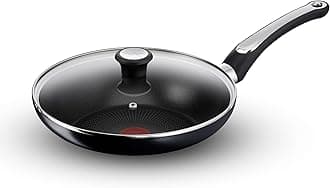 Tefal Cook & Savour Non-Stick Fry Pan with Glass Lid/Thermo-Spot Technology/Titanium Non-Stick Coating / 24 cm/Superior Induction Base/Suitable for All Hob Type/Black / 2 Years of Warranty