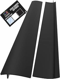Lindas Essentials Lindas Essentials Silicone Stove Gap Covers (2 Pack), Heat Resistant Oven Gap Filler Seals Gaps Between Stovetop and Counter, Easy to Clean Stove Gap Guard (25 Inches, Black).
