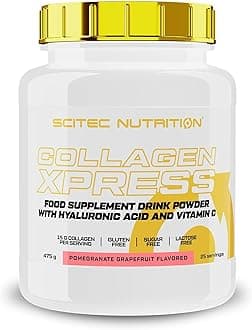 Collagen Xpress – 15g Collagen per Dose – Gluten-Free, Sugar-Free Lactose-Free – with Vitamin C & Hyaluronic Acid, 475 g, Pomegranate-Grapefruit