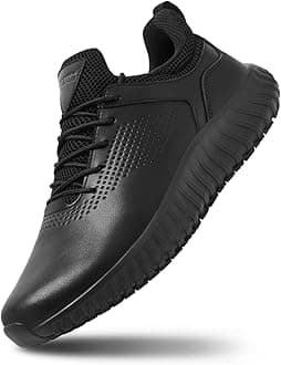 Men's Non Slip Work Shoes Lace Up Slip Resistant Sneakers Waterproof Food Service Kitchen Chef Restaurant Slip On Walking Shoes Lightweight Comfortable Nursing Shoes Working Footwear