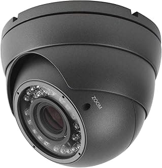 Analog CCTV Camera HD 1080P 4-in-1 (TVI/AHD/CVI/CVBS) Security Dome Camera Outdoor, 2.8mm-12mm Manual Focus/Zoom Varifocal Lens, Weatherproof Metal Housing 36 IR-LEDs Day & Night Monitoring (Grey)