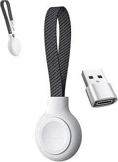 Portable Magnetic Charger for Samsung Galaxy Watch | Keychain Travel Charger USB-C/USB-A 2-in-1 | Fast Charging for Galaxy Watch Ultra/7/6/6 Classic/5/5 Pro/4/4 Classic/3/Active 2/1 Models (White)