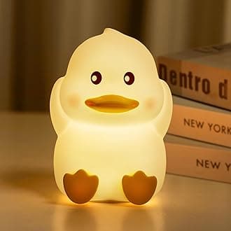 MinetomDuck Night Light for Kids, Cute Silicone Night Light with 2 Levels of Brightness, 7 Colors Kawaii Rechargeable Touch Lamp for Bedroom, Girls and Boys, Nursery, Toddler, Baby Gifts