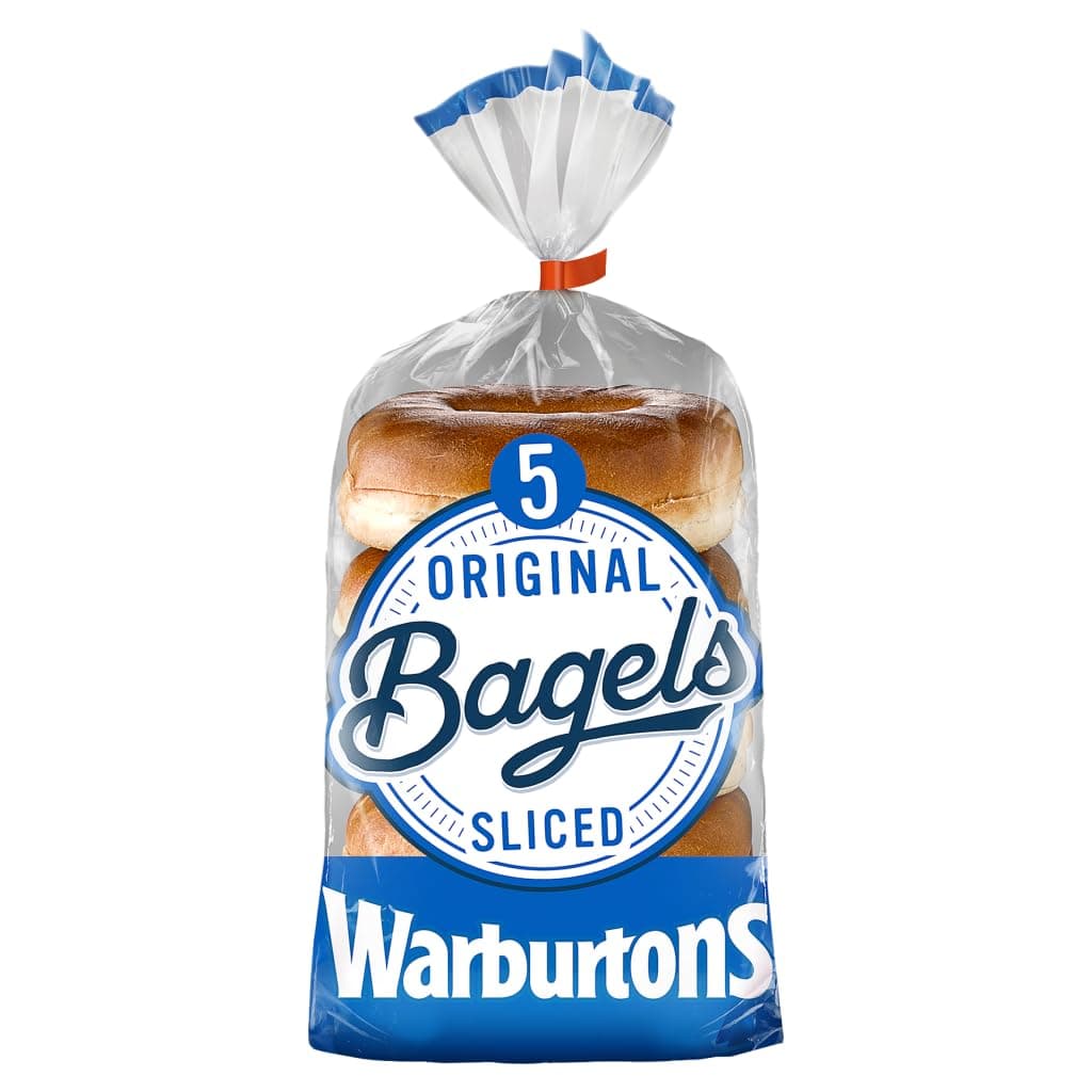 Warburtons 5 Plain Bagels, 200g