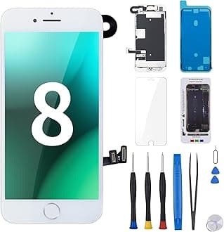 for iPhone 8 Screen Replacement with Home Button 4.7" White LCD Display for iPhone SE 2nd 2020 3D Touch Digitizer Full Assembly Repair Kit Front Camera Speaker Fix Tools A1863 A1905 A1906