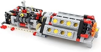 Technic Gearbox with V16 Engine Model Kit, Technic Gear Box Pieces Compatible with Major Brand Blocks Model, Technic Replacement Pieces