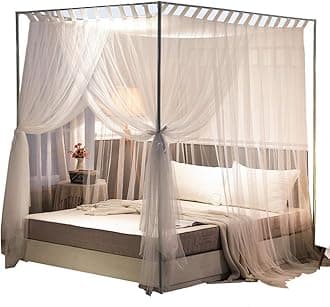 Mengersi Canopy Bed Curtains Bed Canopy Bed Frame Canopies Bed Net,Bedroom Decoration Accessories(Full,White)