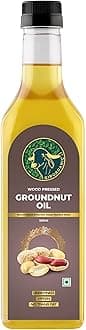 GirOrganic Groundnut Oil Cold Pressed | Wood Pressed Groundnut Oil | Kacchi Ghani Virgin Oil | Unrefined & Unfiltered | Natural Cooking Oil | 500 ml Plastic Bottle