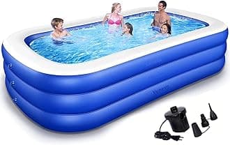 Vunexo/Swimming Pool 10-Feet Swimming Pool Inflatable Bath Tubs for Adults Spa Swimming Bath Tub with Electric Pump 120x 72"x24" Inch - (Multi) (10-Feet)