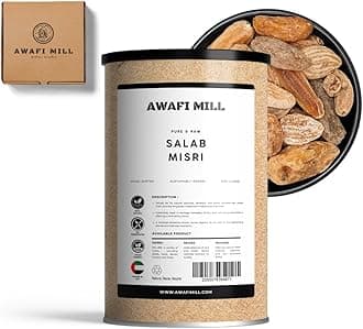 AWAFI MILL Salab Misri (Salep/Sahlab) – Food-Grade Orchid Tuber Powder | Traditional Thickener for Hot Milk Drink, Puddings & Ice Cream | Smooth, Creamy Texture - 500 g | 17.6 Oz