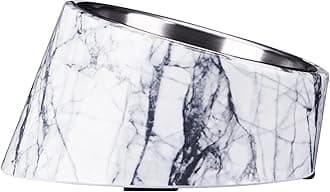 SUPER DESIGN Mess Free 15 Degree Slanted Bowl for Dogs and Cats 3 Cup Marble