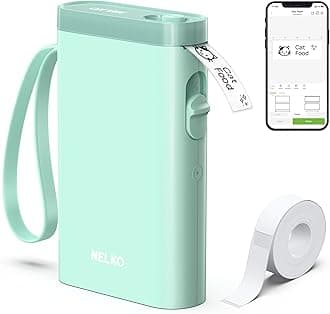 Nelko P21 Label Writer, Multi-functional Label Printer with Bluetooth Connection, Thermal Sensitive Small, Rechargeable Sticker Printer, Portable Label Printer, Suitable for Document Organization,
