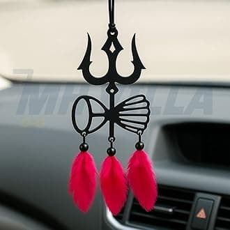 M H Villa Trishul Dream Catcher for Car, Spiritual Shiva Car Hanging for Positive Vibes, Unique Car Decoration Items Interior and Stylish Car Hanging Accessories Interior Gift
