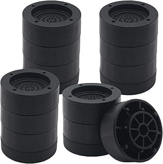 4 Sets Black Round Furniture Risers, Heavy Duty Bed Risers Lifts Height 1", 2", 3 inch, Adjustable Bed Lifts Risers for Bed Frame, Furniture, Sofa, Chair Risers Supports Up to 1,300 lbs