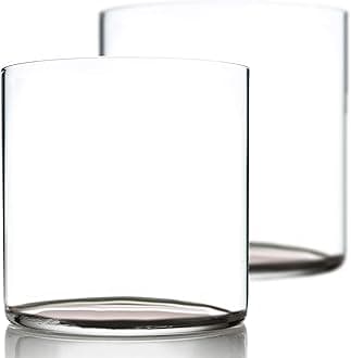 Amehla "Bare Ultra Thin Cocktail Glasses 12-ounce Double Old Fashioned Whiskey Glasses - Bar Set for use as Mixed Drinking Cup - Bourbon Tumblers, or Minimalist H20 Water Drinking Glass - (2)