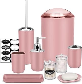 10PCS Pink Bathroom Accessories Set