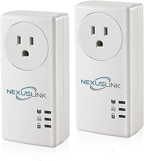 NexusLink G.hn Powerline Ethernet Adapter | 1200Mbps | Gigabit Port Power Saving Home Network Expander, Stable Ethernet Connection, Online Gaming Video Streaming | 2 Unit Kit (GPL-1200-KIT)