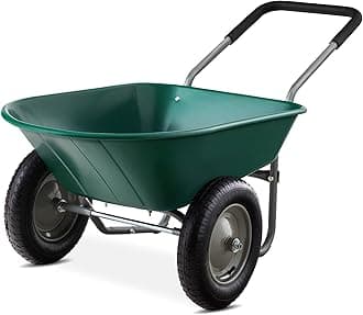 Dual Wheel Home Yard Rover Wheelbarrow Garden Cart