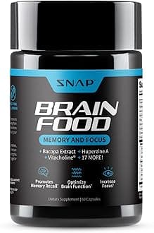 – Snap Nootropics Brain Booster Supplement for Memory and Focus, Improve Brain Focus, Clarity & Memory Supplements for Seniors & Adults + Energy & Mood Booster-Bacopa Extract, Ginkgo Biloba, 60 Capsules
