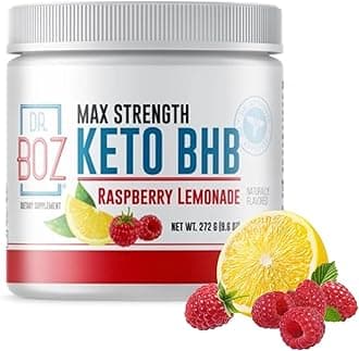 Dr. Boz - Keto BHB Powder - Raspberry Lemonade, 20 Servings - Ketones Drink - Increase Energy & Reduce Cravings - Max Strength Dietary Supplement - Quality Tested - Made in The USA - 9.6oz (272g)