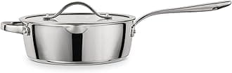 Tramontina Tempo Tri-Ply Base Stainless Steel 3.5-Quart Saute Pan with Glass Lid, Induction-Ready Cooking Pan, Oven-Safe, Dishwasher-Safe