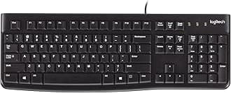 K120 Wired Keyboard for Windows, USB Plug-and-Play, Full-Size, Spill-Resistant, Curved Space Bar, Compatible with PC, Laptop - Black