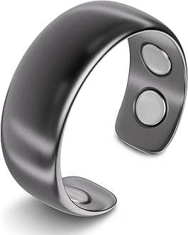 MagnetRX® Magnetic Ring - Elegant Stainless Steel Ring - Magnet Rings for Men (Gunmetal | Size: 12)