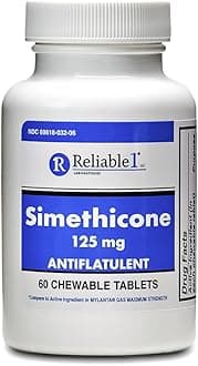 Reliable 1 Simethicone 125 mg Anti-Gas 60 Peppermint Tablets (1 Bottle)